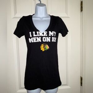 Women’s Chicago Blackhawks funny slogan tee. NWOT